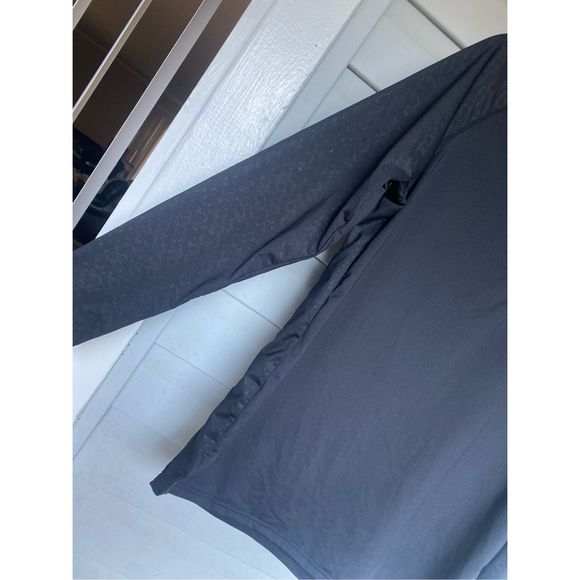 Gym King Debossed Energy 1/4 Zip Funnel Black Blue Contrast Pullover Sz Medium - Picture 10 of 13